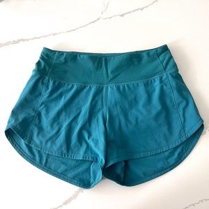 Lululemon Speed Up Short 4” Tall (4") - Teal Lagoon